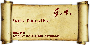 Gass Angyalka névjegykártya